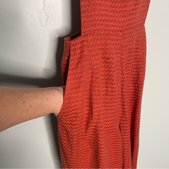 Ace & Jig Auggie Overalls Small Orange Houndstooth Checkered - Picture 5 of 13